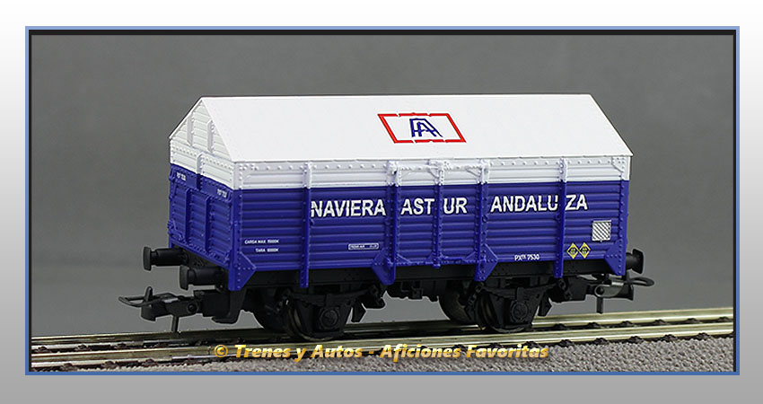 Vagón cubierto PX "Naviera Astur Andaluza"  7530 - Renfe