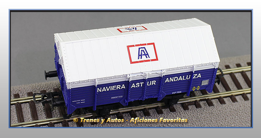 Vagón cubierto PX "Naviera Astur Andaluza"  7530 - Renfe