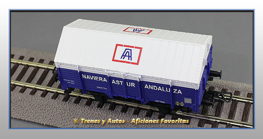 Vagón cubierto PX "Naviera Astur Andaluza"  7530 - Renfe