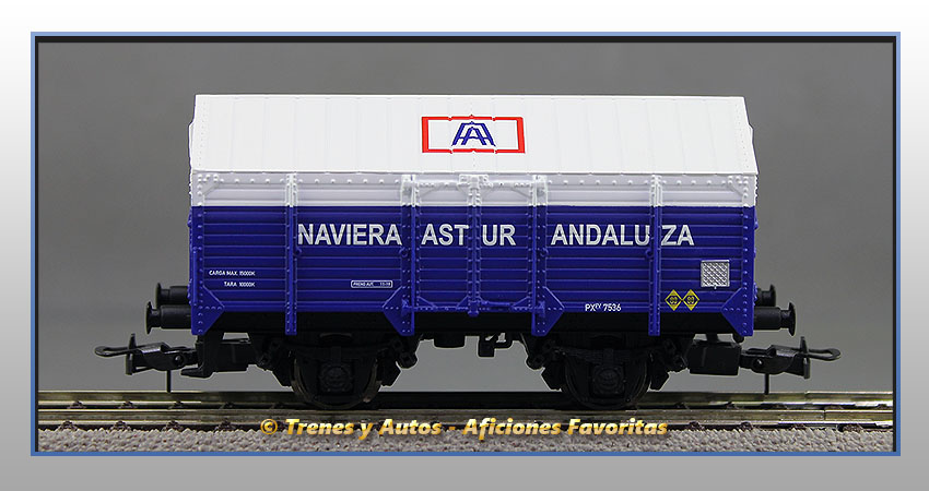 Vagón cubierto PX "Naviera Astur Andaluza"  7536 - Renfe