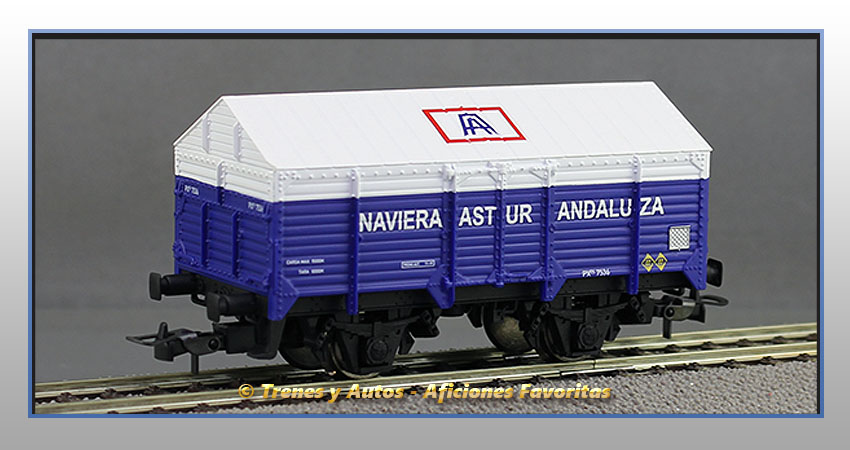 Vagón cubierto PX "Naviera Astur Andaluza"  7536 - Renfe