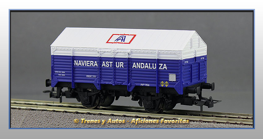 Vagón cubierto PX "Naviera Astur Andaluza"  7536 - Renfe
