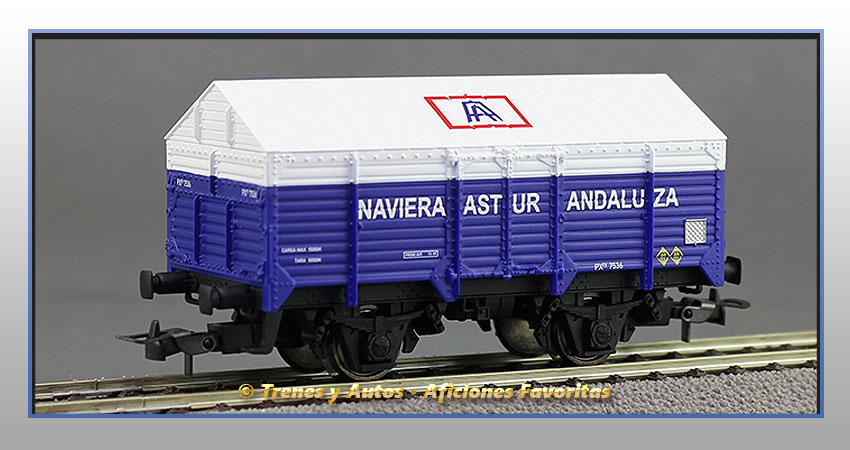 Vagón cubierto PX "Naviera Astur Andaluza"  7536 - Renfe