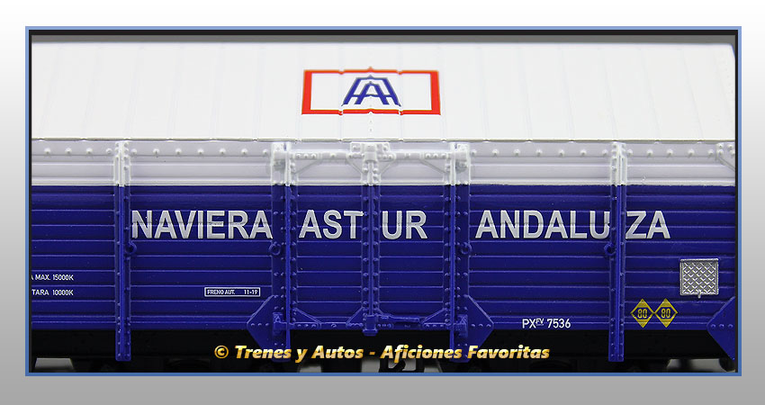 Vagón cubierto PX "Naviera Astur Andaluza"  7536 - Renfe