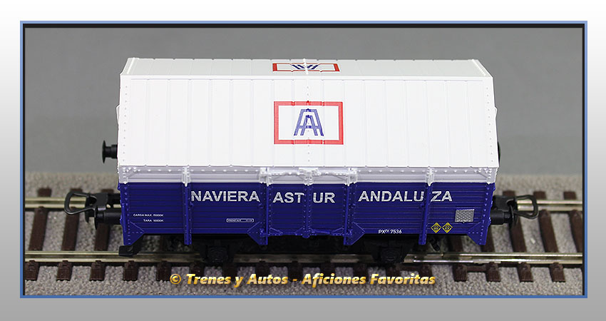 Vagón cubierto PX "Naviera Astur Andaluza"  7536 - Renfe