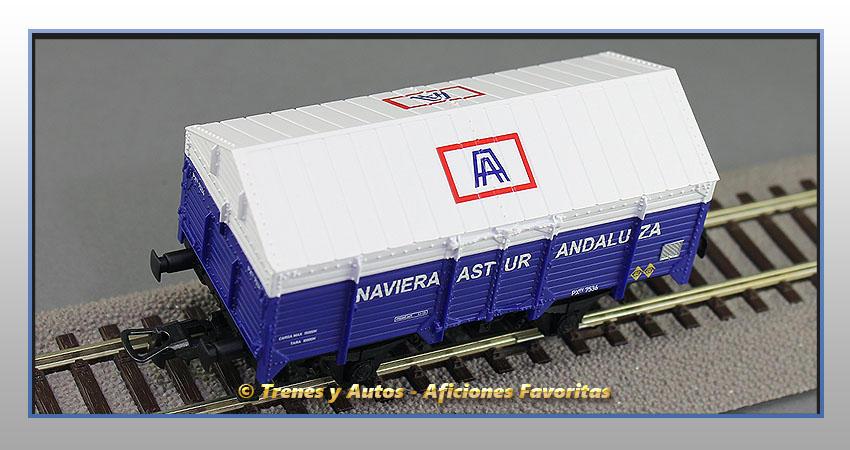 Vagón cubierto PX "Naviera Astur Andaluza"  7536 - Renfe