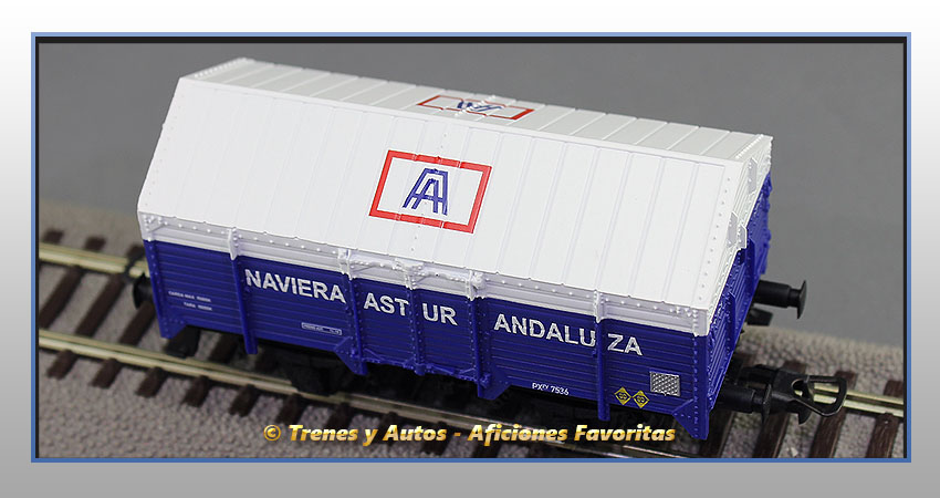 Vagón cubierto PX "Naviera Astur Andaluza"  7536 - Renfe