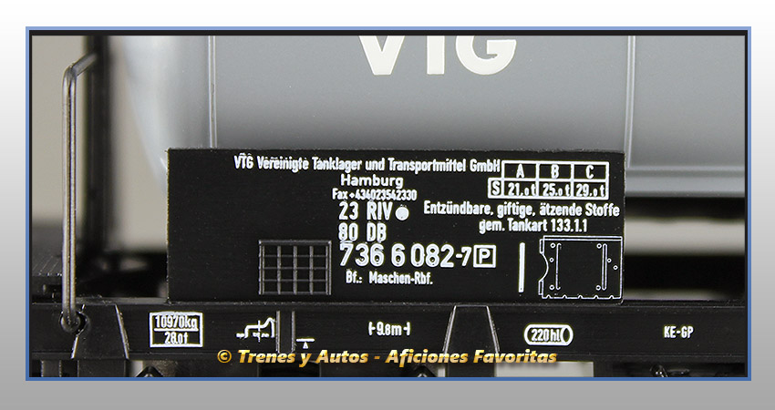 Vagón cisterna Tipo Zaes - VTG - DB